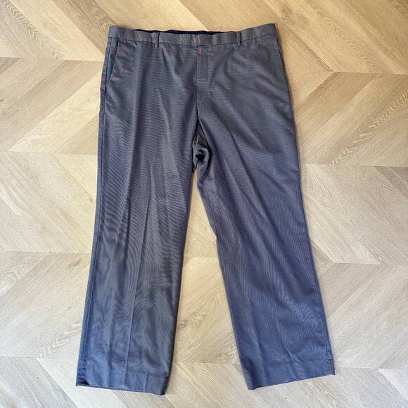 Banana Republic Blue Dress Pants Micro Check Non-Iron Tailored Slim Fit 42 x 32 - Picture 1 of 13